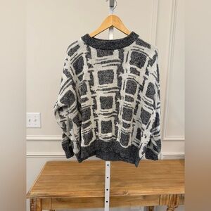 Vintage Elsa Phillips Geometric Patterned Crew Neck Sweater